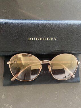 Burberry Women's  Classic Round Gold-Colour Sunglasses